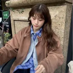 nugu ヌグ オーバーフィットチェックシャツ 青 白　チェック 長袖 シャツ