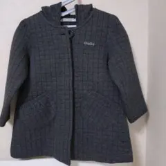 BeBe グレー キルティングデザインコート100 （薄手）フード付き