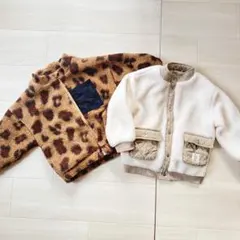 ボアジャケット ホワイト レオパード柄 アウター