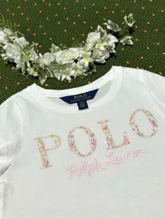 極美品 ポロラルフローレン フラワーロゴ Tシャツ 2T 90cm