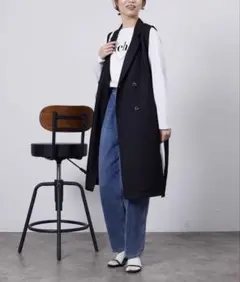 Chez toi BACKチュールジレコート ロングジレ ノースリーブワンピースのサムネイル