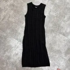 Stussy ブラック ノースリーブ ニットワンピース