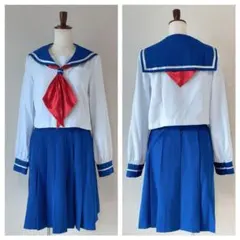 新商品 ブルー冬セーラー服セット（本格的）200cm超大きいサイズ 