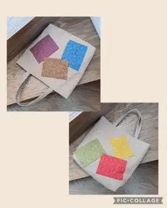 『ハンドメイド』パッチワークキルトのトート型バッグ