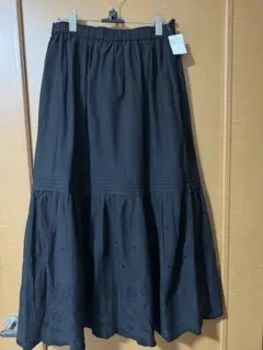ロングスカート　黒　ウエストゴム