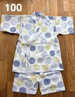 くろわっさんすべべ 甚平 北欧水玉柄 100