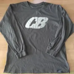 ストライプロゴ 長袖カットソーメンズLL