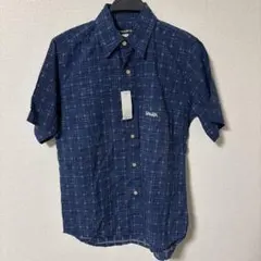 Shuip チェック柄 半袖シャツ ネイビー M 日本製のサムネイル