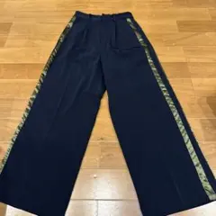 【KBF】ネイビー ワイドパンツ サイドストライプ/FREE
