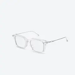 【今季トレンド/新品】クリアフレーム メガネ 透明×シルバー コンビフレーム