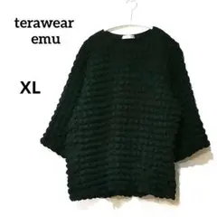 【テラウェア エム】トップス　カットソー　プルオーバー　ブラック　ＸＬ