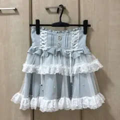 NOEMIE バックリボンパールチュールティアードスカパン