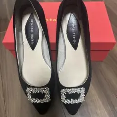 Oriental Traffic ビジュー付きフラットシューズ ブラック