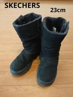SKECHERS スケッチャーズ ムートンブーツ もこもこ 黒 ブラック 23