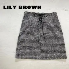 LILY BROWN リリーブラウン ツイードミニスカート【M】 ラメ 黒