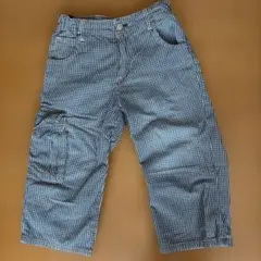 GapKids 1969 チェック柄 カーゴハーフパンツ 150cm