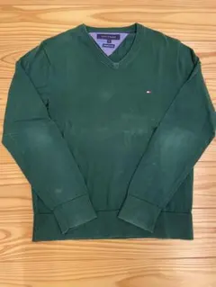 Tommy Hilfigerトミーヒルフィガー　Vネック セーター　グリーン