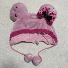 ミニー ファンキャップ ビジュー リボン ピンク