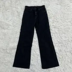 ✨ UNIQLO ユニクロ フレアハイライズジーンズ ブラックデニム　黒