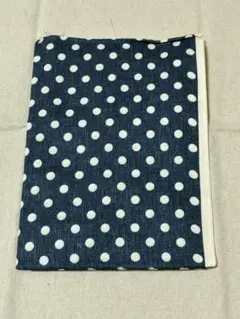 ネイビー・ホワイト水玉模様　Wガーゼ生地　110x50cm