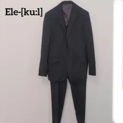 Ele-[ku:l]　メンズ　セットアップ　スーツ　ブラック　F　ストライプ