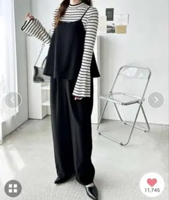 GeeRA セットアップ風ペプラムフリルビスチェキャミソールサロペット