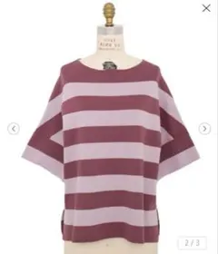 Drawer 16Gミラノ編みボーダーショートスリーブニット