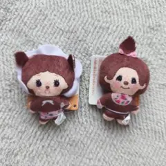 モンチッチ　お花柄ぬいぐるみちゃーむ　２個セット　Monchhichi