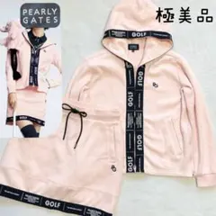 極美品 パーリーゲイツ 近年 2022 セットアップ ハニカムWフェィス ピンク