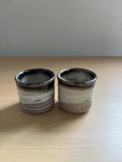 鈴木紀文 灰釉彩 湯呑 夫婦湯呑 - メルカリ