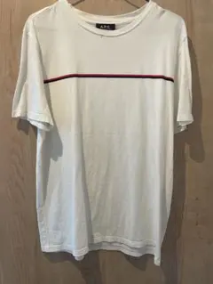 A.P.C. ホワイト ストライプ 半袖Tシャツ