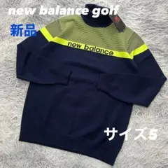 新品　ニューバランスゴルフ　ニット　セーター　タートルネック　ネイビー　サイズ5