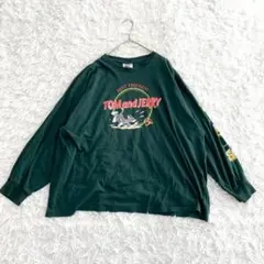 トムアンドジェリー スウェット 4L ロンT ダークグリーン カジュアル