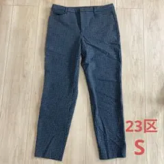 23区　チェックパンツ　34 Sサイズ　グレー
