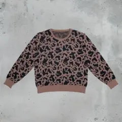 Vintage 総柄ニットトップス 豹柄 幾何学 y2k 00s ロック パンク