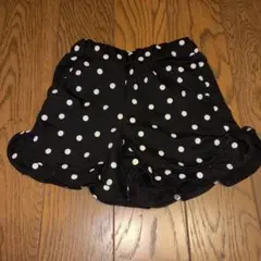 キッズ ハーフパンツ ドット柄 100cm シューラルー 黒 ブラック 水玉