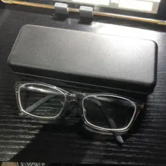 Zoff プラスチックメガネフレーム　グレー系　度付きレンズ ケース付