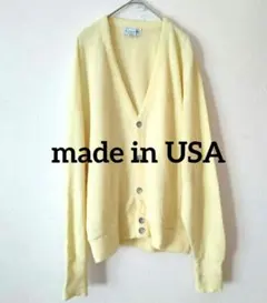 USA製 vintage IZOD. アクリル カーディガン イエロー