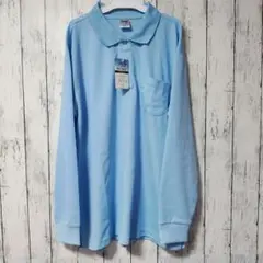 新品★タグ付★tryanglecircle★長袖ポロシャツ★サックス★水色★LL