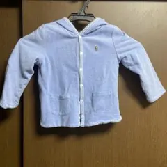 ラルフローレン　リバーシブル　パーカー　ベビー　約60cm ストライプ　ブルー