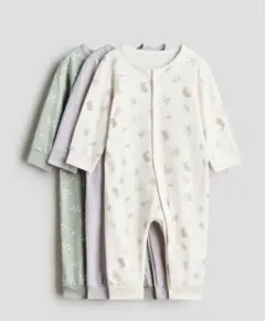 H&M コットンカバーオールパジャマ 3点セット