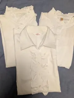 フリル付きホワイトシャツ 3点セット M