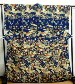 正絹・小紋袷着物・カラフル・袷仕立て・縮緬地・ちりめん