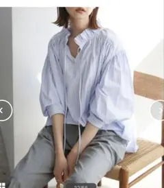 サックスブルー シャツ