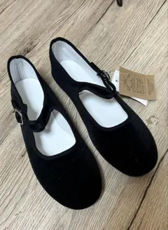 SVEC ブラック ストラップ カンフーシューズ　24.5cm