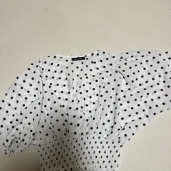 新品未使用 M-premierBLACKリネンライクドットリボンタイブラウス34 