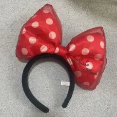 ミニーマウス 水玉リボンカチューシャ
