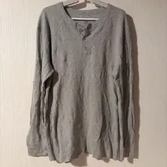 FRUIT OF THE LOOM ヘンリーネック長袖カットソー 2XL グレーのサムネイル