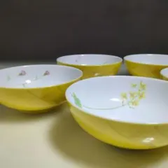 たち吉 黄地草花 取り鉢揃 5客セット 和食器 小鉢 絵変わり 取り鉢のサムネイル