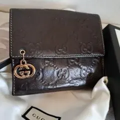 GUCCI ダークブラウン 三つ折り財布